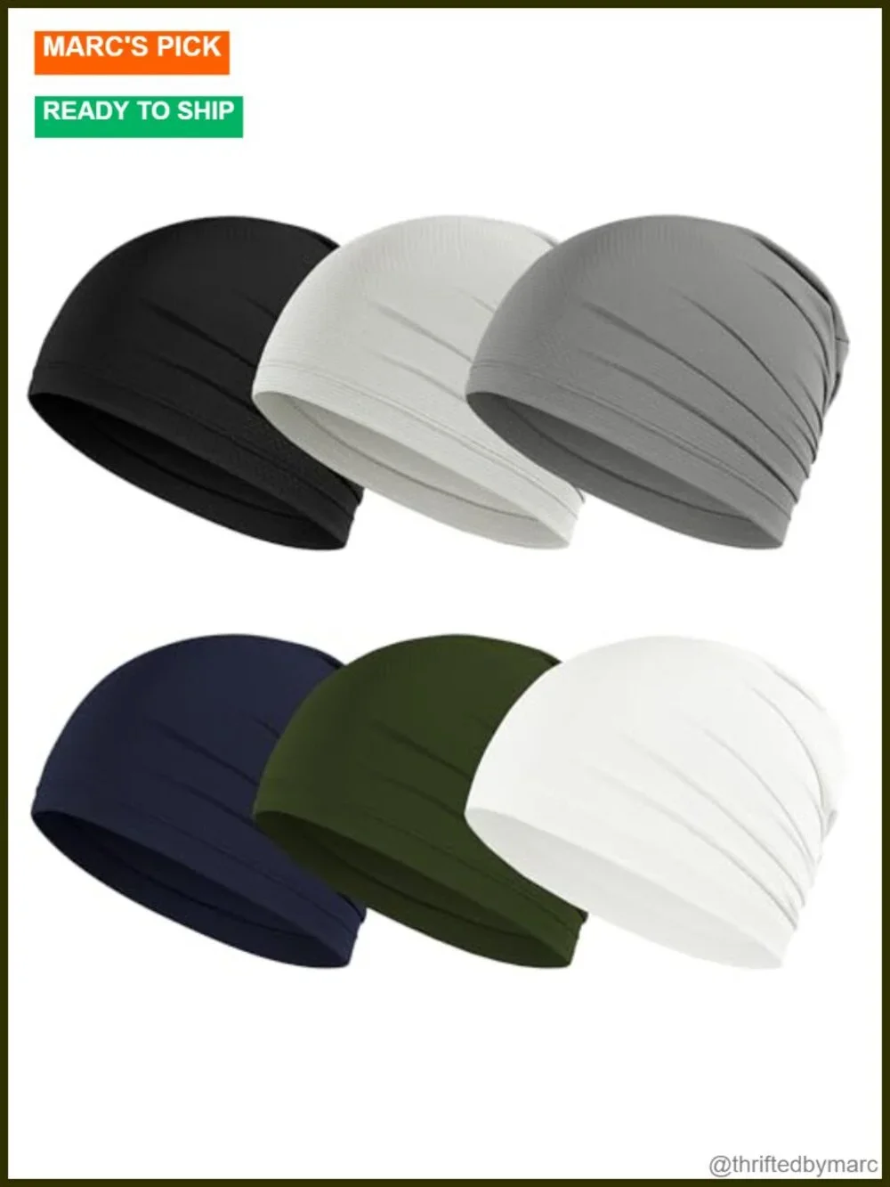 Breathable Quick-Dry Skull Caps for Cycling Running Workout (4-6 Pack)